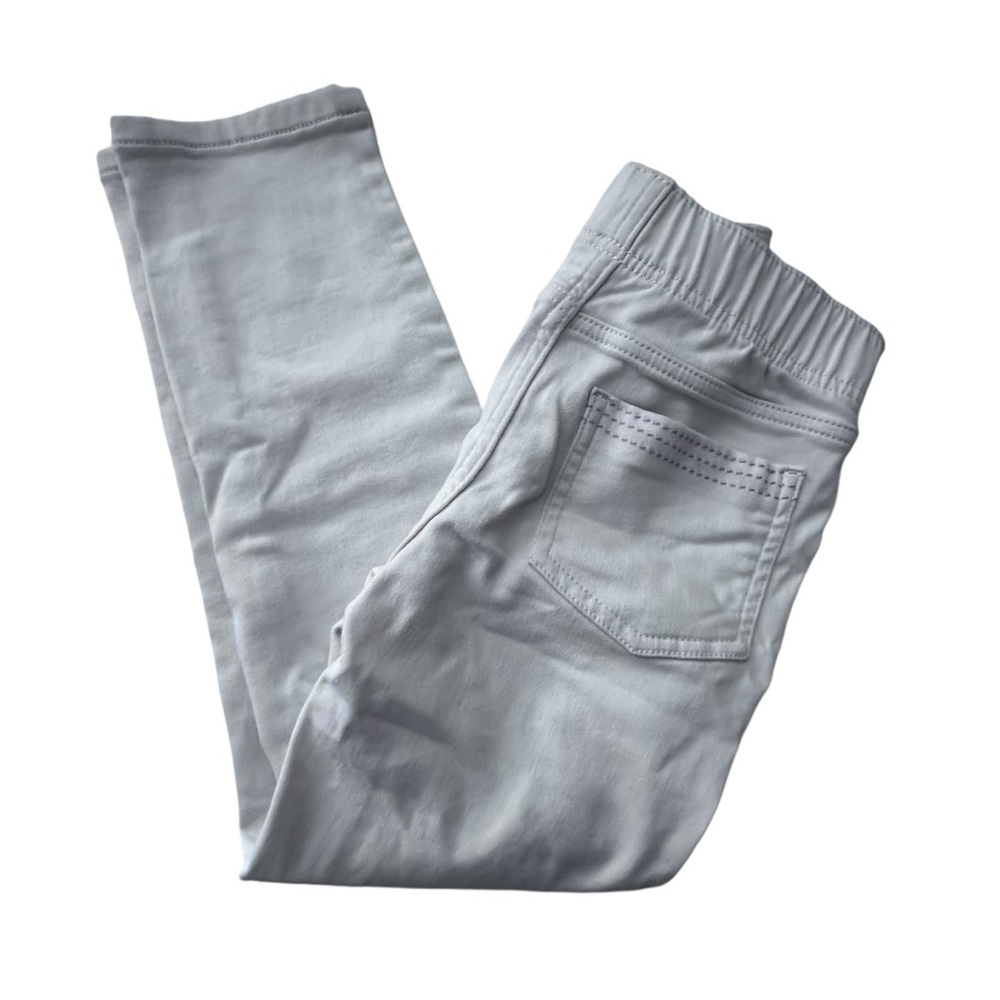 Evsie White High Rise Denim Knit Jeggings 10 Short